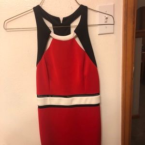 GUESS sophisticated, high necked red dress